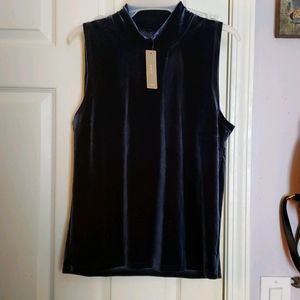 J.Crew Navy Velvet Top